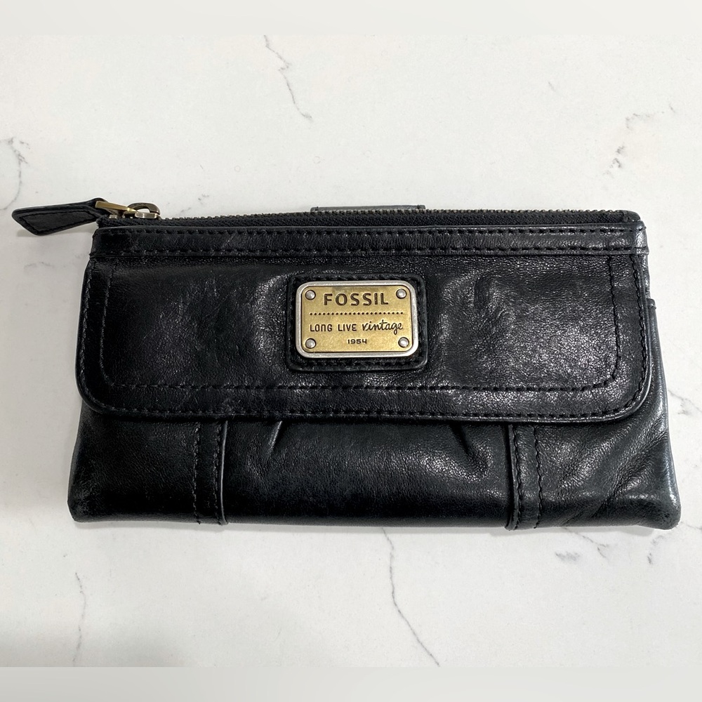 NEW Fossil Women’s Wallet Luxurious Lamb skin Leather Clutch Phone Case